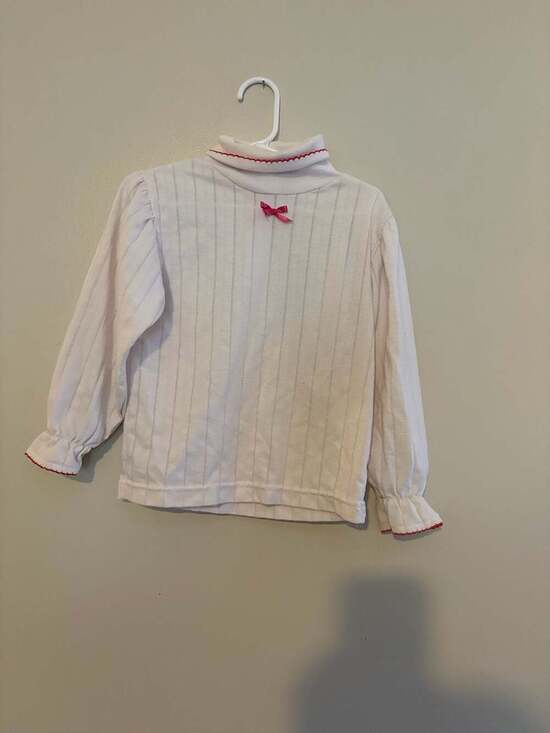 Hearts and Flowers Other - Hearts and Flowers Vintage White Pointelle Turtleneck Top Size 5/6